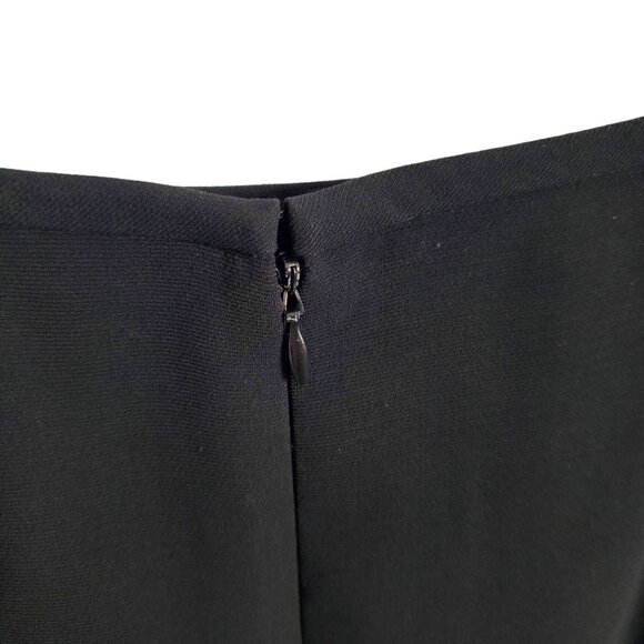 Le Suit Collections Sz 14 Skirt Flirty Pleated Trim Hem Lined Midi Formal Black - Picture 5 of 6